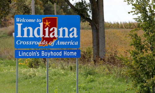 Welcome to Indiana sign